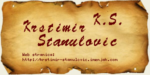Krstimir Stanulović vizit kartica